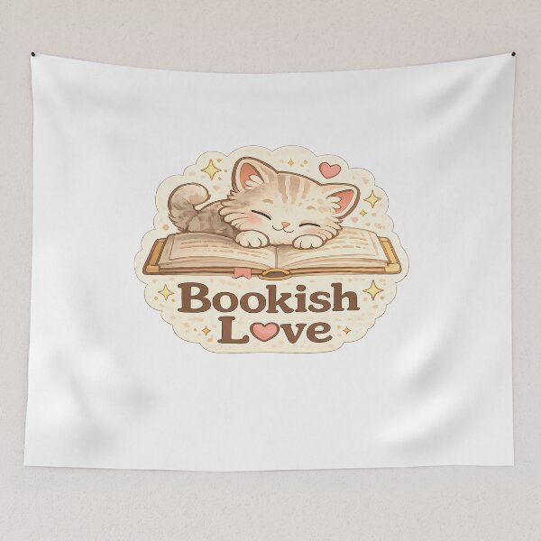 Item preview, Bookish Love Cat – Cute Reading Sticker for Book Lovers designed and sold by Chytanka.