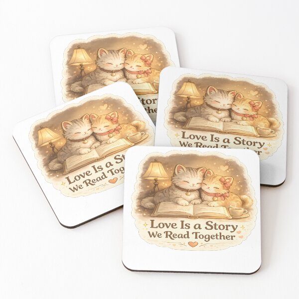 Item preview, Love Is a Story We Read Together – Bookish Cat Art designed and sold by Chytanka.