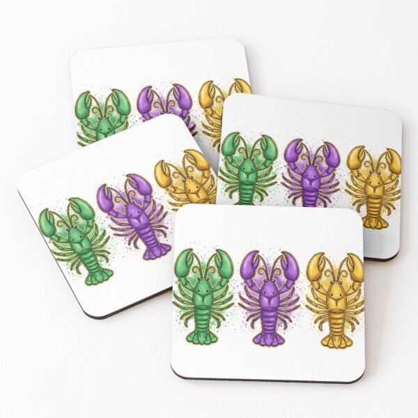 Item preview, Louisiana Crawfish, Preppy Mardi Gras Coquette Bow, Retro Mardi Gras Party, King Cake  designed and sold by DesignDenDo ⭐⭐⭐⭐⭐.