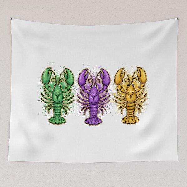 Item preview, Louisiana Crawfish, Preppy Mardi Gras Coquette Bow, Retro Mardi Gras Party, King Cake  designed and sold by DesignDenDo ⭐⭐⭐⭐⭐.