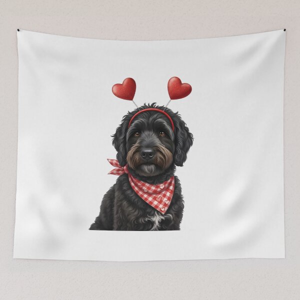 Item preview, Valentines Labradoodle, Funny Black Lab Poodle, Dog Hearts Cupid designed and sold by DesignDenDo ⭐⭐⭐⭐⭐.