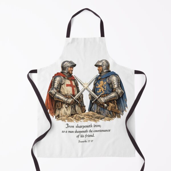 Item preview, Iron Sharpens Iron Knights, Proverbs 27:17 Christian Brotherhood Wall Art, Medieval Sword Crossed Faith Art designed and sold by TerScott.