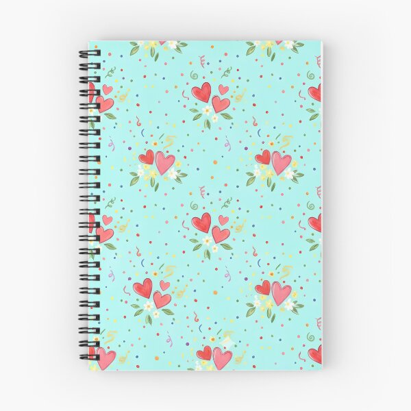 Item preview, Cute Heart and Flower Pattern on Cyan - Romantic Aesthetic Confetti Design designed and sold by Tripple A Creations.
