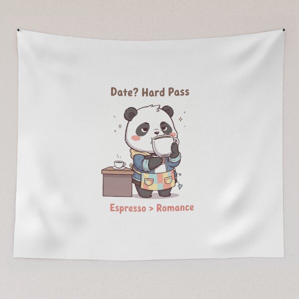 Item preview, Date? Hard Pass – Espresso Over Romance Funny Coffee Lover Panda designed and sold by Moon's Arts.