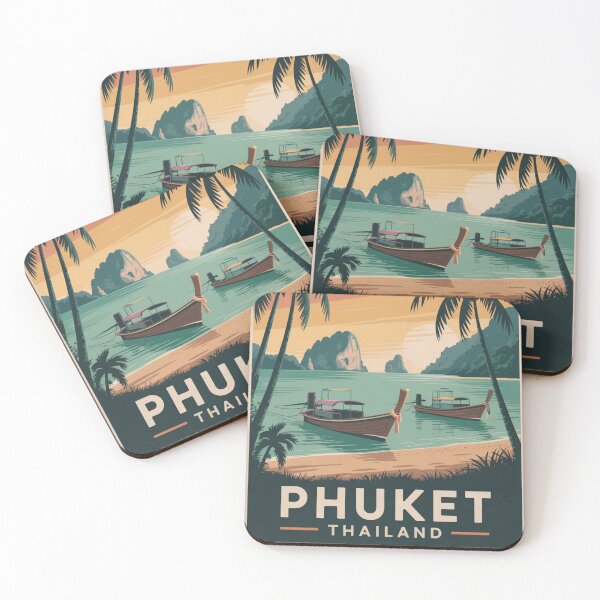 Item preview, Phuket Thailand Vintage Travel Poster | Tropical Beach Wall Art designed and sold by Timeless Design.