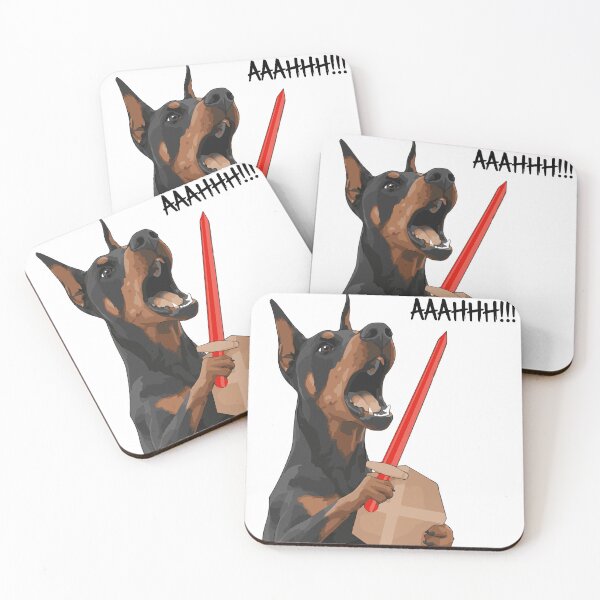 Item preview, Angry Doberman With Red Sword designed and sold by WhatsupDawg.
