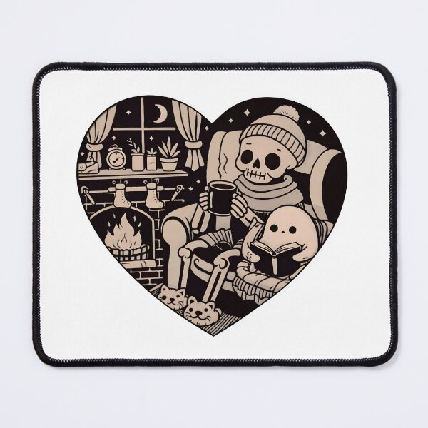 Item preview, Cozy Gothic Night – Skeleton and Ghost Reading by Fireplace designed and sold by Senkov.