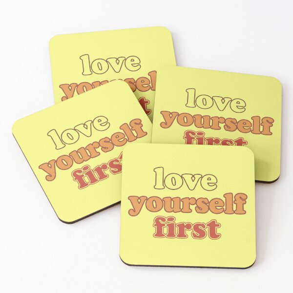 Item preview, Love Yourself First Retro 70s Groovy Typography Positive Quote designed and sold by bvdesignart.