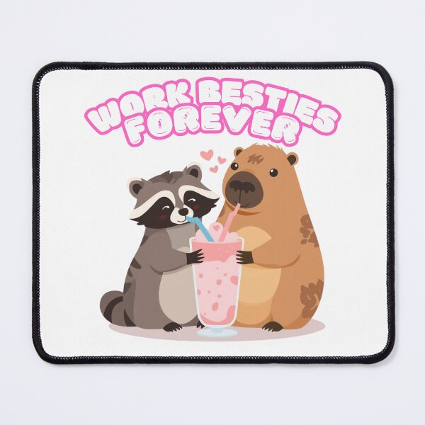 Item preview, Cute Raccoon and Capybara Valentine Gift Sticker - Work Bestie Love designed and sold by The Silly Grumpy Society.
