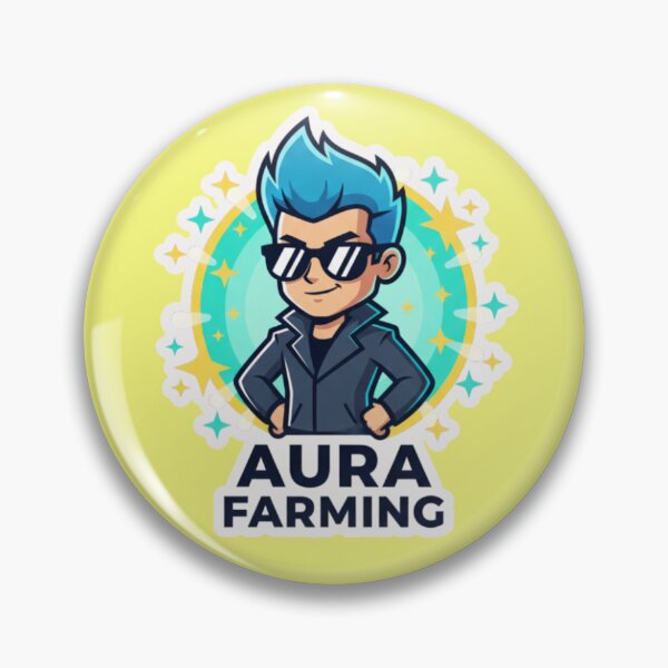 Item preview, Aura Farming Certified Cool Guy with Blue Hair and Sunglasses Vector Illustration designed and sold by bvdesignart.