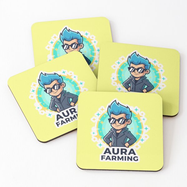 Item preview, Aura Farming Certified Cool Guy with Blue Hair and Sunglasses Vector Illustration designed and sold by bvdesignart.