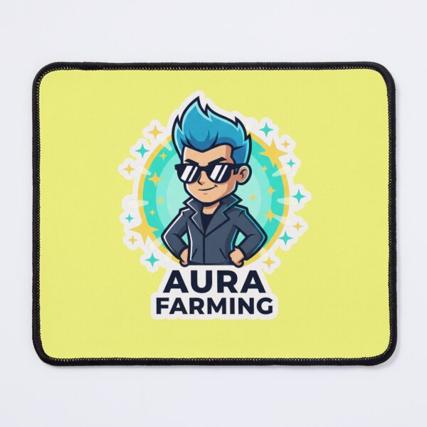 Item preview, Aura Farming Certified Cool Guy with Blue Hair and Sunglasses Vector Illustration designed and sold by bvdesignart.