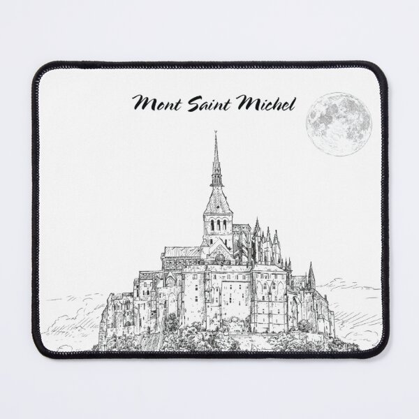 Item preview, Mont Saint Michel – France Line Art Illustration with Full Moon designed and sold by Best-Kept.