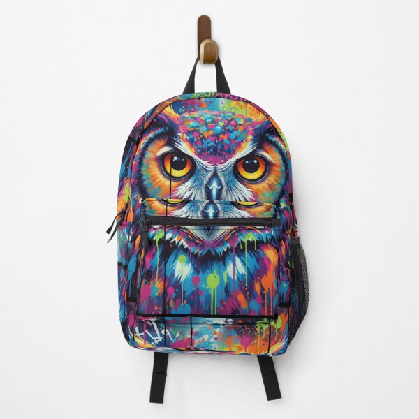 Item preview, Neon Street Art Owl: Vivid Graffiti Portrait designed and sold by Rose Collection Shop.