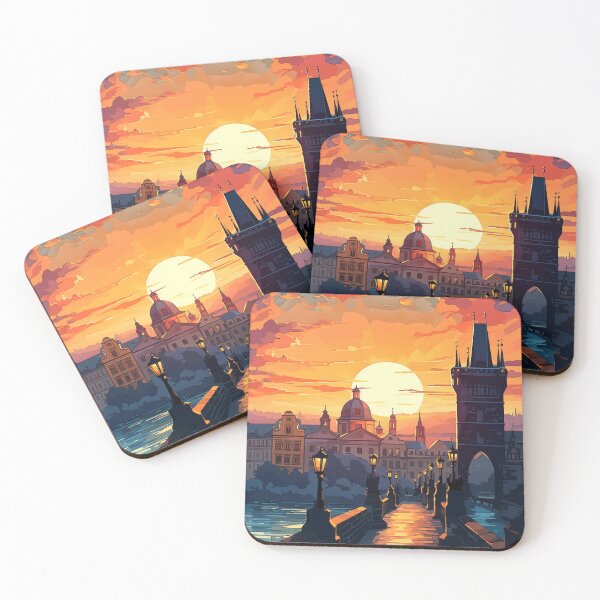Item preview, Prague Sunset Magic: Charles Bridge Watercolor designed and sold by Anuchartl.