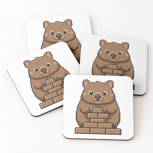 Item preview, Pixel Style Wombat With Cubes Gamer Art designed and sold by Petzzz.