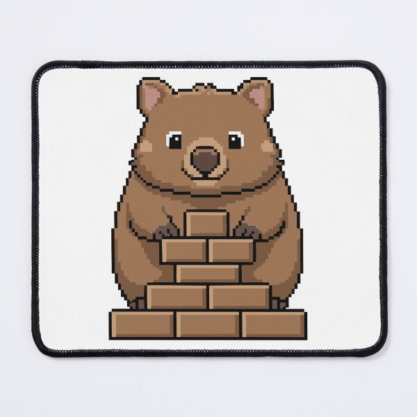 Item preview, Pixel Style Wombat With Cubes Gamer Art designed and sold by Petzzz.