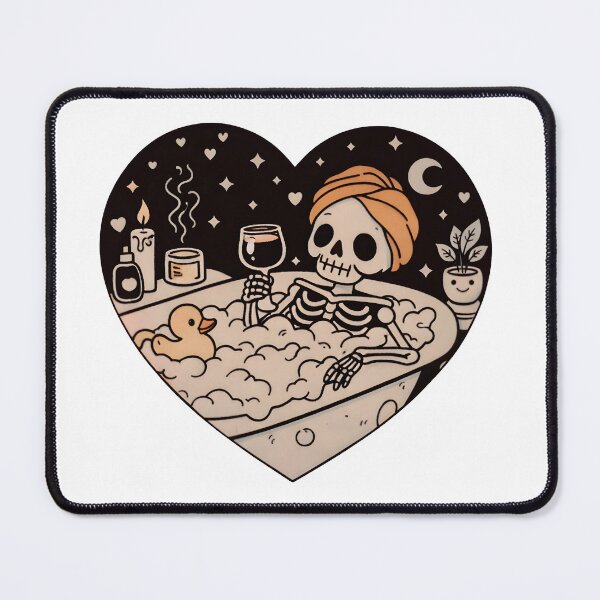 Item preview, Cozy Skeleton Bath – Cute Gothic Self Care Illustration designed and sold by Senkov.