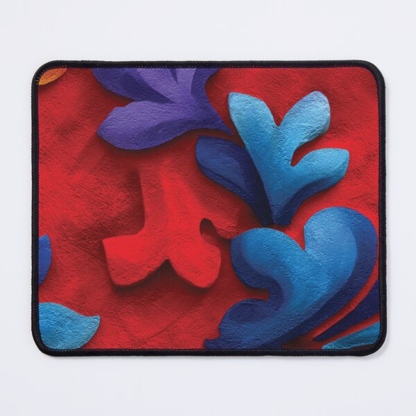Item preview, Vibrant Red Textured 3D Abstract Floral Relief designed and sold by DGtaLrtcom.