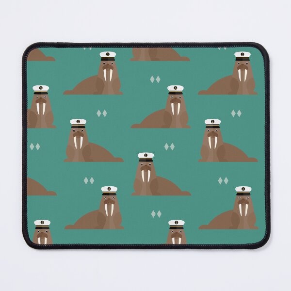 Item preview, Walruses with sailor hat on blue designed and sold by reneesillus.