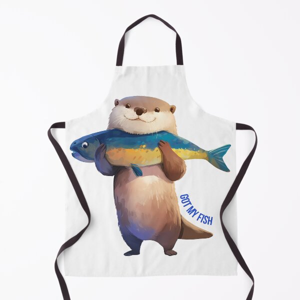 Item preview, Cute Otter Holding Fish Funny Animal Illustration designed and sold by Estnesti.