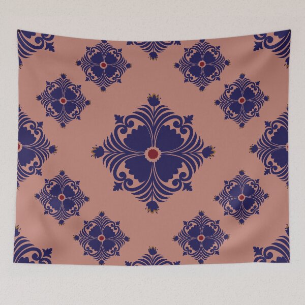 Item preview, A deep blue Thai ornamental pattern inspired by night calm and quiet elegance. This design reflects timeless beauty, cultural depth, and a refined sense of peace and stability. designed and sold by OIL Pattern Design .