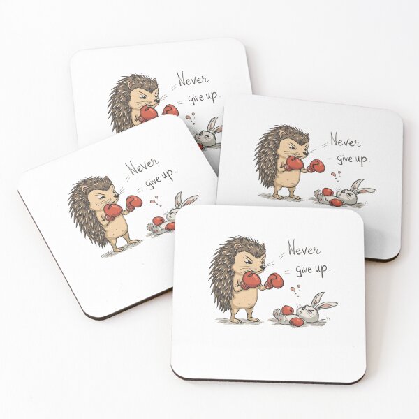 Item preview, Never Give Up" Hedgehog vs Rabbit Boxing Match designed and sold by PeakMindWork.