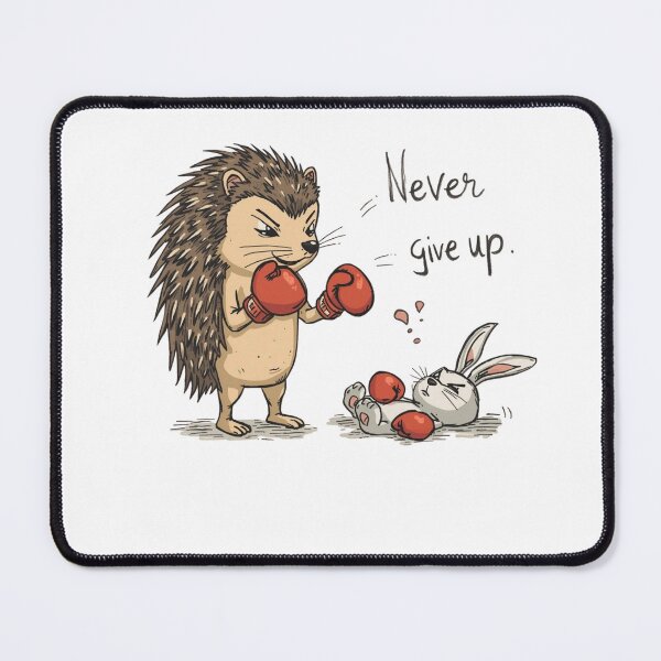Item preview, Never Give Up" Hedgehog vs Rabbit Boxing Match designed and sold by PeakMindWork.