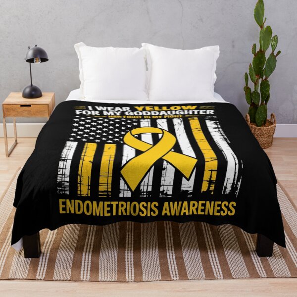 Item preview, Yellow Endometriosis Awareness Goddaughter Flag Her Fight designed and sold by tiemacopaxer.