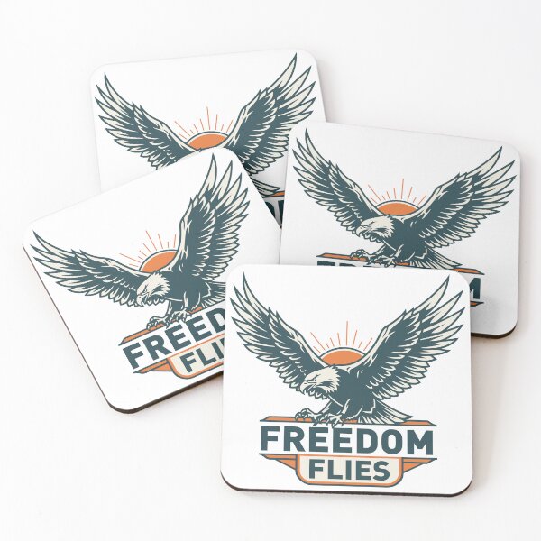 Item preview, Freedom Flies – Eagle and Sunrise Symbolic Illustration designed and sold by Weasel Graphix.