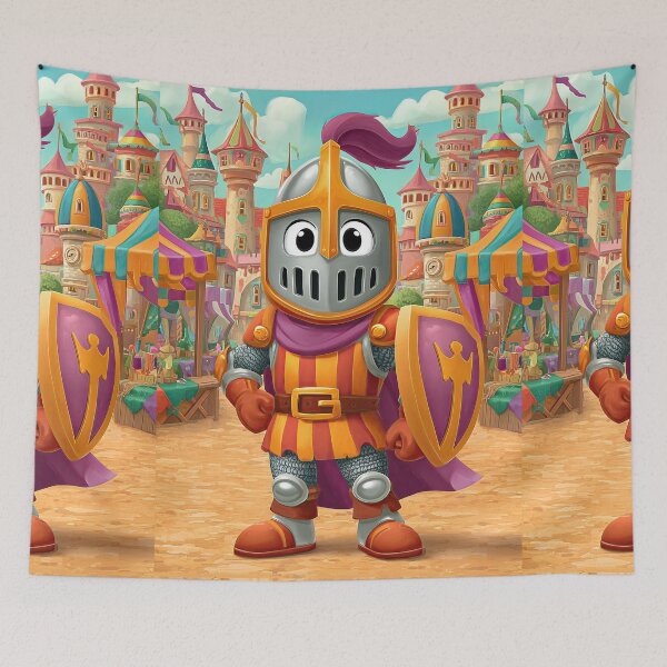 Item preview, Round Helmet Cartoon Knight Sentry designed and sold by Piotrek0001.