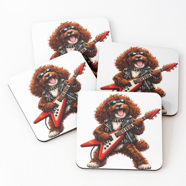 Item preview, Chocolate Cockerpoo Rock Star looks cool in shades - Cockapoo owners gift designed and sold by Dazzio Designs.