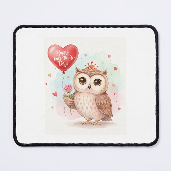 Item preview, Owl Valentine's Day valentine cute kawaii funny balloon flower pet designed and sold by CheeseBlueprint.