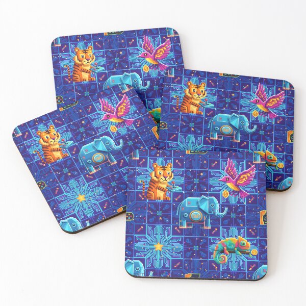 Item preview, Retro Pixel Art Animal Kingdom Seamless Pattern  designed and sold by dreephic22.