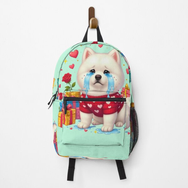 Item preview, Crying Samoyed Puppy Valentine's Day | Sad Dog Red Heart Sweater & Gifts designed and sold by E-SarnEdge.