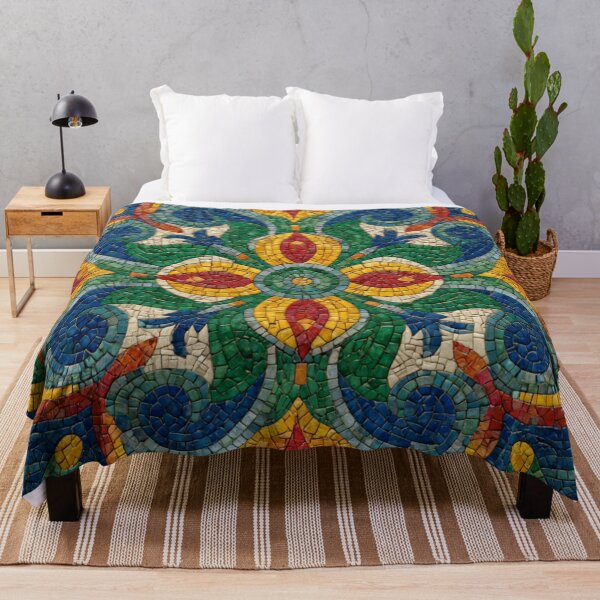Item preview, Gaudi Inspired Mosaic Tile Ornament Colorful Pattern designed and sold by GrinGalore.
