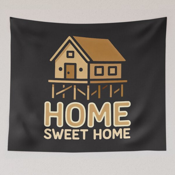 Item preview, Home Sweet Home Stilt House Coastal Cabin Illustration designed and sold by SplashTastic.