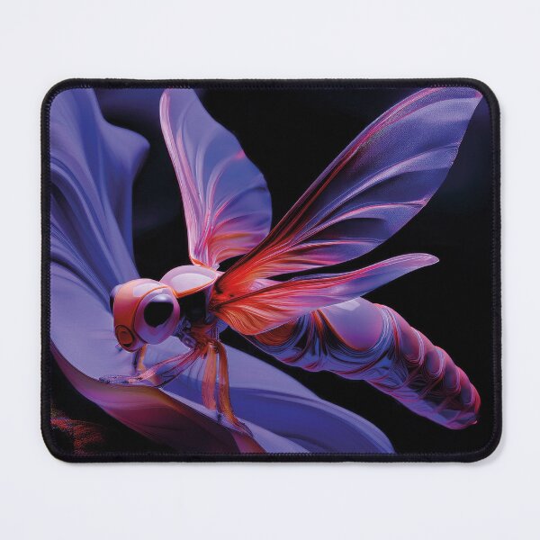 Item preview, Neon Dragonfly Dream – Futuristic Bioluminescent Insect Art designed and sold by Becky-Poppins.