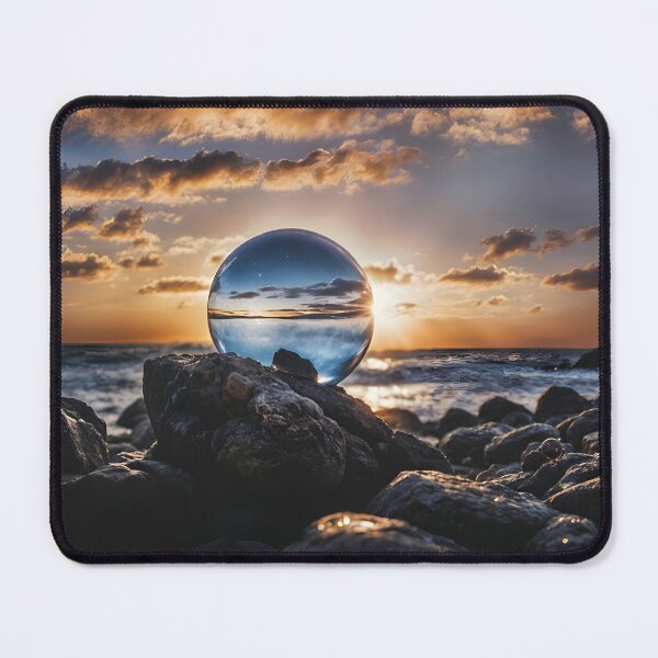 Item preview, Sunset Reflected in Crystal Ball or Orb Beautiful Surreal Beach Ocean designed and sold by Stephanie Laird.