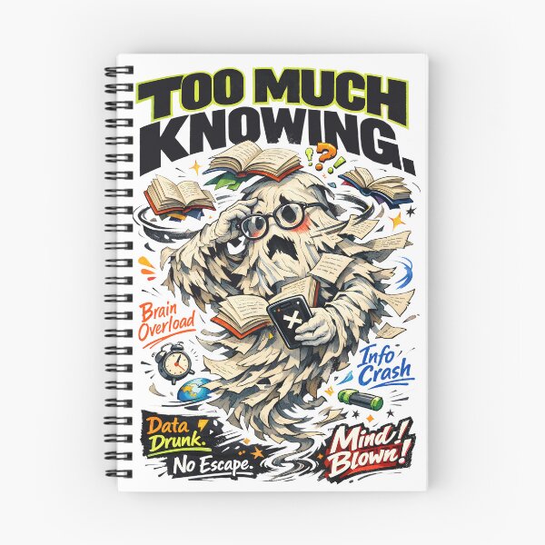 Item preview, Information Overload Library Ghost Art - Too Much Knowing Relatable Brain Overload Aesthetic - Digital Burnout & Mental Fatigue Illustration for Students and Book Lovers - Mind Blown Info Crash Design designed and sold by Vivaan Studio.
