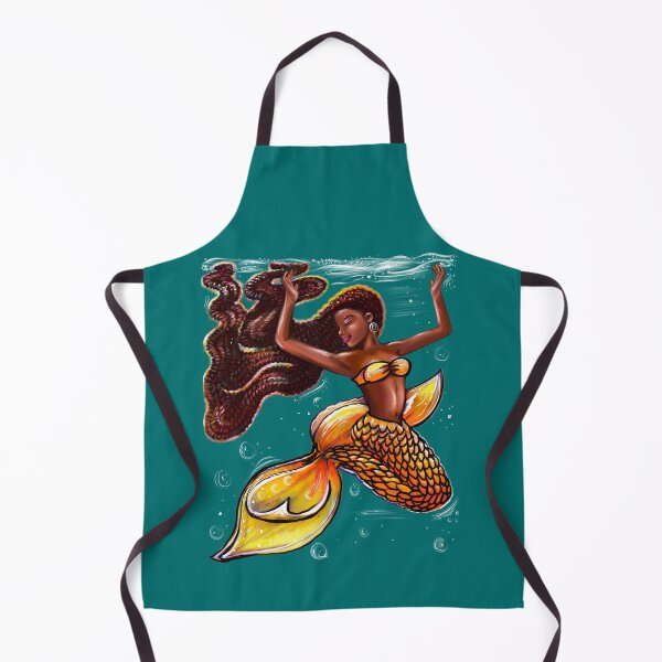 Item preview, Mermaid Joy - orange tail with and Afro hair relaxing designed and sold by Artonmytee.