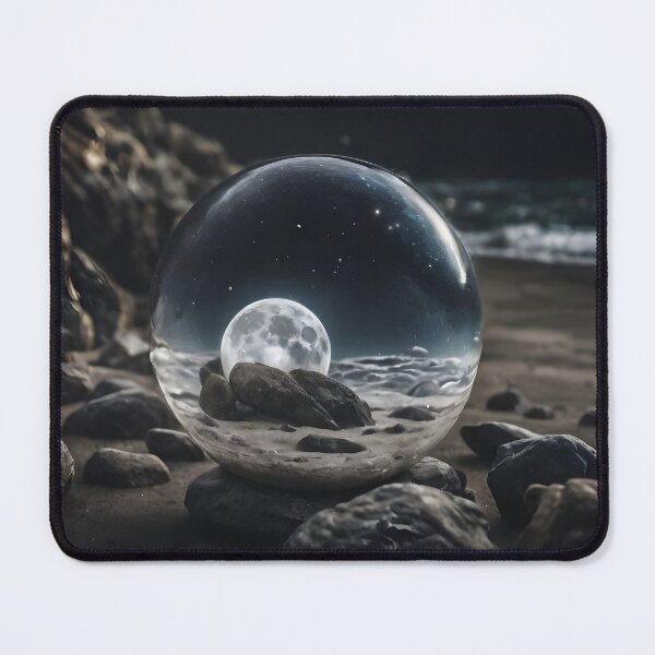 Item preview, Moon in Crystal Ball or Orb Surreal on the Coast or Beach Mystical designed and sold by Stephanie Laird.