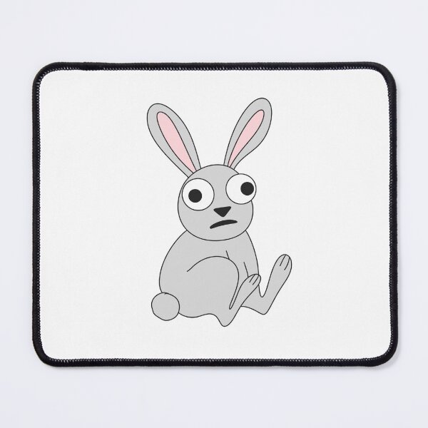 Item preview, Funny Shocked Bunny – Cute Awkward Gray Rabbit Cartoon Illustration designed and sold by IriArt-Designs.