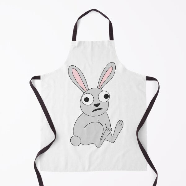 Item preview, Funny Shocked Bunny – Cute Awkward Gray Rabbit Cartoon Illustration designed and sold by IriArt-Designs.