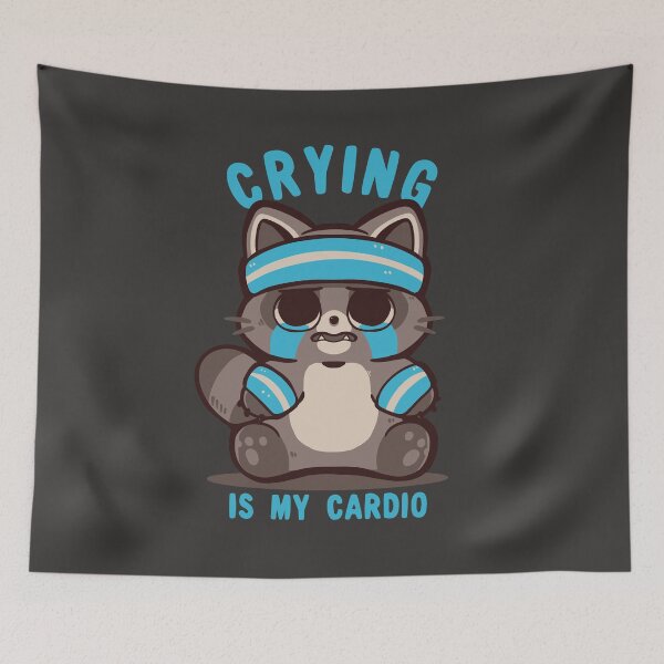 Item preview, Crying is my Cardio Raccoon designed and sold by TechraNova.