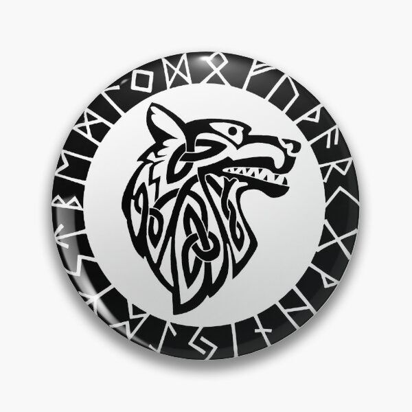 Artikelvorschau, Wikingerwolf-Emblem (schwarz) entworfen und verkauft von Lagueny.