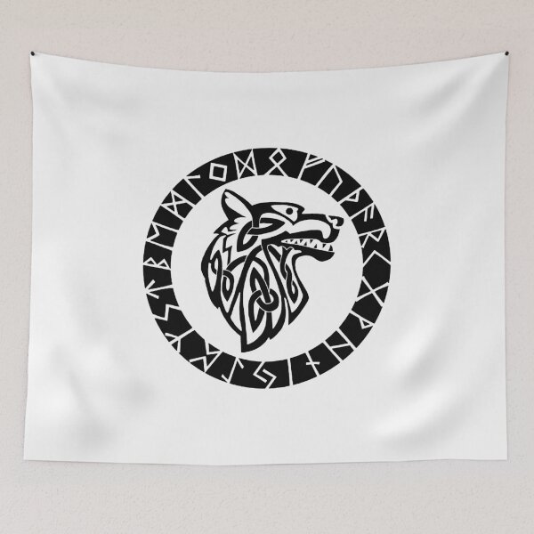 Item preview, Viking wolf emblem (black) designed and sold by Lagueny.