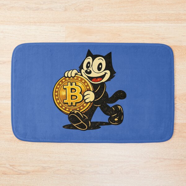 Item preview, VINTAGE FELIX CAT WITH A GOLD BITCOIN COIN designed and sold by infinitearte.