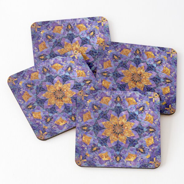 Item preview, Gaudi Inspired Mosaic Tile Ornament Purple Pattern designed and sold by GrinGalore.