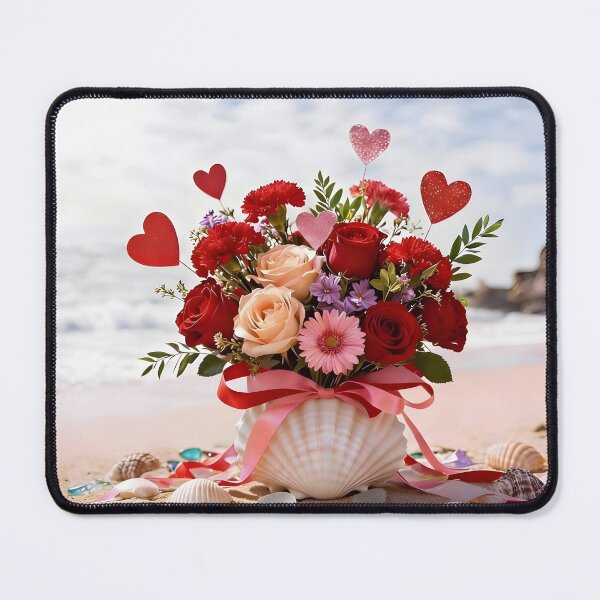 Item preview, Romantic Beachside Flower Arrangement with Seashells and Sea Glass designed and sold by Stephanie Laird.